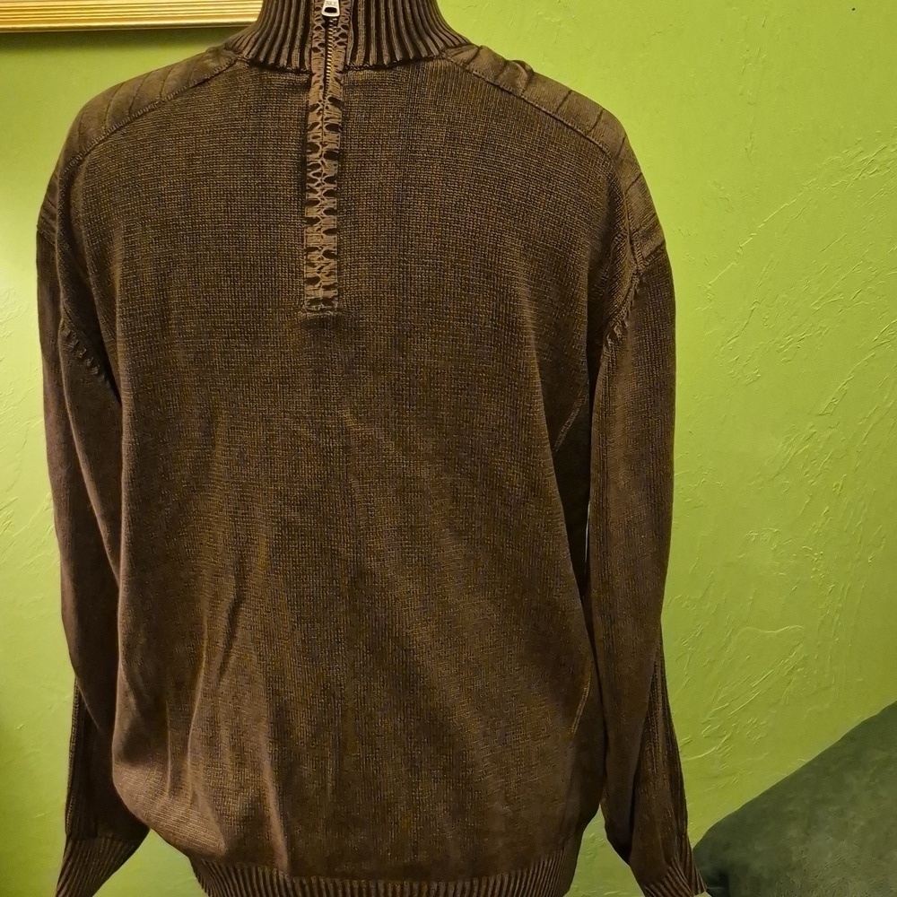 BKE Men's Dark Brown Mock Turtleneck 1/4 zip.XXL. Zip-Up Sweater.#1818) - Picture 2 of 16